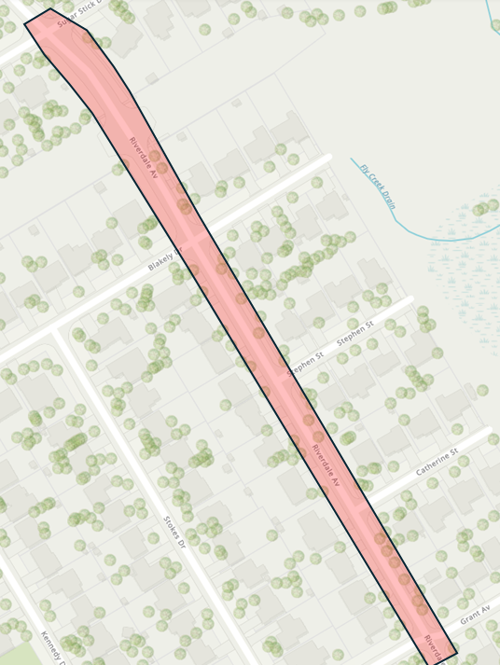 2024 Asphalt Resurfacing Riverdale Avenue Map