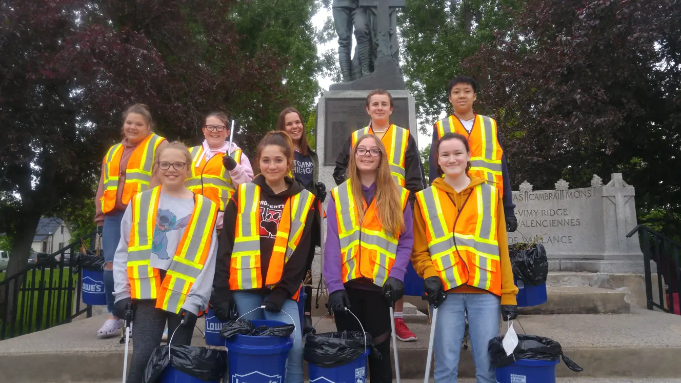 Young Optimist Club members participate in Adopt-a-Street program in Memorial Park