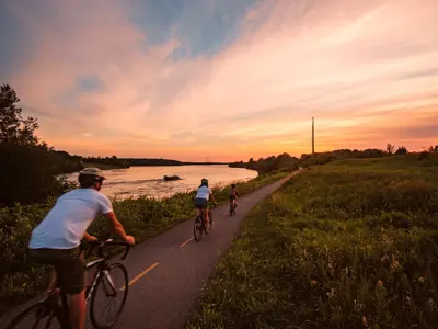 Residents riding backs on the recreational trail