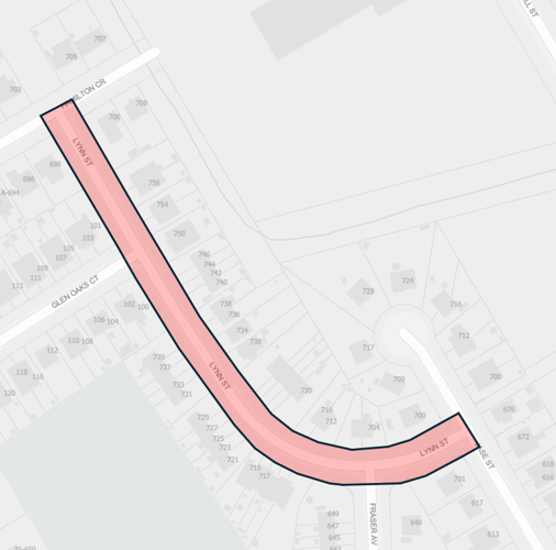 2025 Asphalt Resurfacing Lynn Street Map