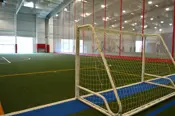 Field house at Benson Centre with soccer net