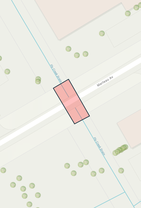 2024 Culvert Replacement Marleau Avenue at Fly Creek Map