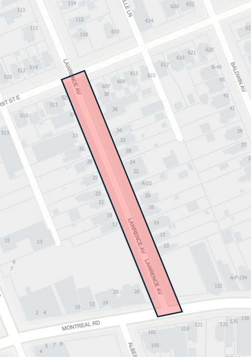 2025 Reconstruction Lawrence Avenue Map