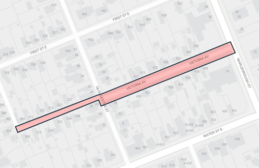 2025 Reconstruction Victoria Avenue Map